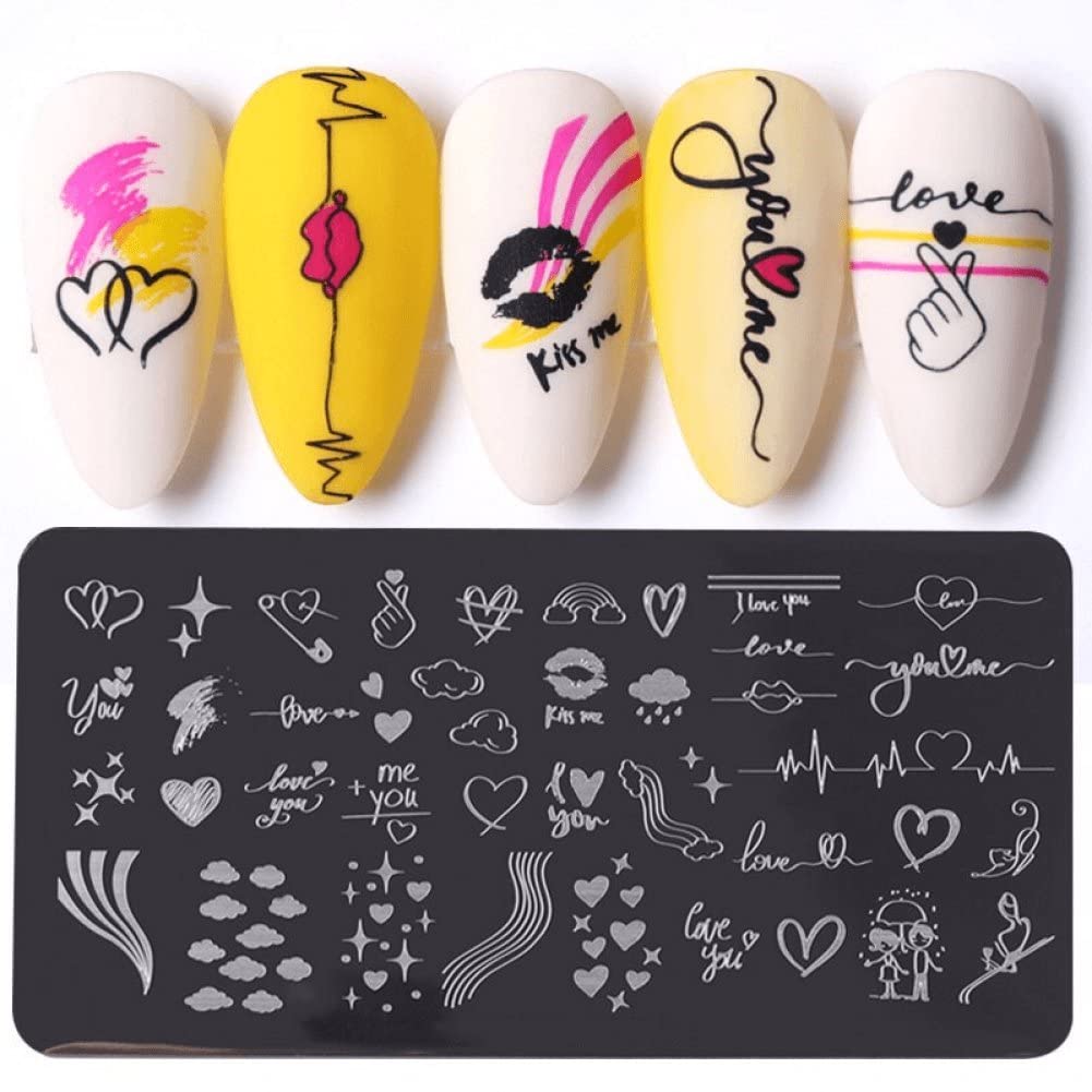 Amazon.co.jp: ネイルスタンピングプレート ハート ネイルアート